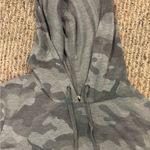 Jane and Delancey Gray Camouflage Longsleeve shirt with hoodie, ruffled at bottom Photo 2