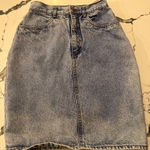 Vintage high waisted Denim Skirt bow detail Blue Size 4 Photo 0