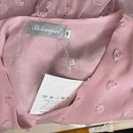 Belongsci Women's Light Pink Wiss Dot Sheer V Neck Long Sleeve Sundress Size Med Photo 2