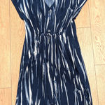 Rock & Republic Rock & Republic Womens M Shirtdress Dress Navy Blue White Stripe Print Photo 0