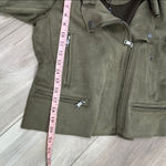 Catherine Malandrino  olive green faux leather moto jacket size small NEW Photo 5
