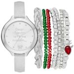 Jessica Carlyle Dear Santa Strap Watch in Silver-Tone NWT MSRP $40 Photo 0