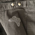 Quacker Factory Denim Stretch Jacket L Rhinestone Butterflies Casual Wardrobe Photo 3