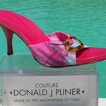 Donald Pliner Mesh Elastic Leather Shoe New Pink Multi Tie Dye NWT $225 Sandal Size 7.5 Photo 4