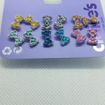 NWT Claire's 6 Pairs of Bow Earrings Blue Photo 1