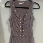 Pilcro  Women's Light Purple Button Scrunch Shirt Tank Top Sz Small Photo 0