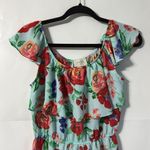 Everly Ruffle Top Floral Print Mini Dress Mint Size S NWT Photo 7
