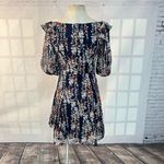 Selfie Leslie Here comes the sun cherub puff sleeve sweetheart neckline blue floral dress size Photo 6