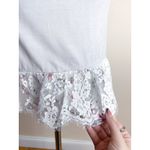 NEW Women's Gray Lace Trim Sleeveless Tank Top Large Lace Tunic Swim Coverup Photo 2