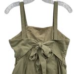 Essue  Women's‎ Olive Green Dress Mini Sundress Sleeveless Tie Back Boho Linen S Photo 2