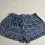 Cali 1850 Boho Blue Patterned High Waist Women's Shorts Photo 3