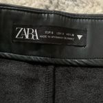 ZARA  Black Faux Leather Mini Skirt with Ruffle Photo 4