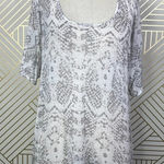 Torn By Ronny Kobo Snakeskin T-Shirt in White and Gray Size US Medium Photo 0