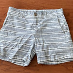 Khakis by Gap Girlfriend 6 Inch Short Striped Women's Size 0 Blue Photo 0