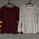 CuddlDuds Gray And Maroon Long Sleeve Pajama Top Bundle Size XS Photo 0