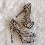 Brian Atwood  Snakeskin Peep Toe Platform Pumps Photo 1