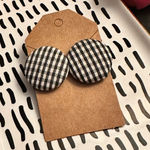 💖Black & White Checkered Button Earrings Black Photo 0