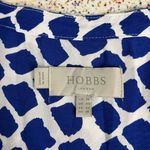 Hobbs London Magda Midi Shirt Dress Waist Tie Blue Patterned Women’s Size 10 Photo 8