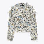 ZARA Printed Blouse with Bow Photo 3
