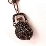 Filagree purse locket pendant necklace Photo 2