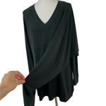 Soft Surroundings  Black Top Large Long Sleeve V Neck Tunic Artsy Photo 2