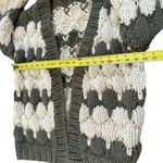 POL Chunky Knit Cardigan Sweater Oversized Olive Green and Cream Womens Small Photo 11