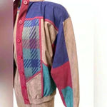 Vintage Ciao Ltd Plaid Sweater Gray Taupe Suede Dress Jacket 2 Piece Set Size 4 Multiple Photo 1