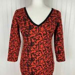Plenty by Tracy Reese Glam Goth Dress Womens 2 Jacquard Knit Halloween Spooky Orange Photo 2