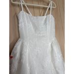 Lulus NWT  Teodora White Floral Applique Lace-Up Midi Dress Wedding Cocktail Sz L Photo 4
