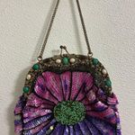 Christina vintage Embellished Floral Beaded Bag NWOT Purple Photo 0