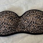 PINK - Victoria's Secret Victoria's Secret Bra leopard cheetah bandeau Strapless Medium Photo 0