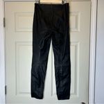 Theory Lamb Leather Black Leggings Sleek Pants Elastic Waist Zipper Details 10 Photo 5