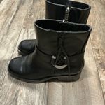 Lucky Brand  Black Leather Ankle Boots with Silver Buckle Size 6.5 Photo 7