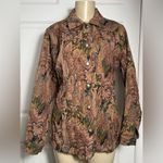 Tudor Court by Haband Vintage Woven Tapestry Floral Brocade Button Up Jacket Brown Size L Photo 1