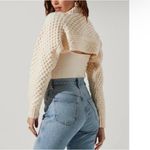 ASTR THE LABEL Womens Imani Cream Cable Knit Cropped Shrug Fisherman Sweater M Size M Photo 1