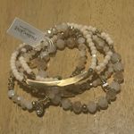 Park Lane Crème Layered Bracelet Matte Gold Accents with Sparkling Crystals New Photo 0