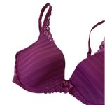Oscar de la Renta Purple Rose Demi Lace Pink Label Bra Women Size 34D | 52-13 Photo 4
