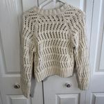 American Eagle cream open crochet knit sweater size XS Photo 5