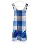 Urban Outfitters  Blue & Gray Romana Plaid Linen Shift Overall‎ Dress Size XS Photo 2