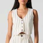 Streetwear Society  Pinstripe Crop Vest Photo 0