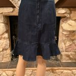 Anthropologie Lana Denim Dark Wash Ruffle Skirt 4 Photo 2