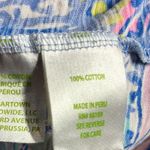 Lilly Pulitzer  Womens Short Sleeve Tunic Top Blue Pink Floral Cotton Size Medium Photo 4
