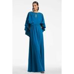 Sachin + Babi Wren Moroccan Blue Cape Embroidered Gown Size 10 Photo 1