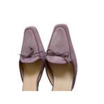 Bloomingdales Vintage Purple Lavender Suede Mules Heels Size 9.5 NEW NWOB Photo 2