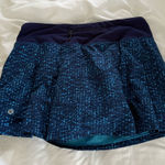 Lululemon  Blue Pattern Mini Logo Skirt Short Skort Athletic Gym Tennis Photo 0