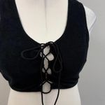 YITTY Savage X Fenty Black 70s Terry Sleeveless Crop Top with Tie Front - Size 2X Photo 2