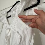 Veronica Beard  Jeans Stacie White Ruffle Flutter Sleeve Top Blouse Photo 5