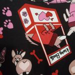 Dress Works M Valentines Dog Activities Soft Dress Long Sleeved Black Red Pink Size M Photo 3