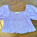 Boutique puff sleeve crop top lavender Purple Size none Photo 0