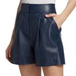 Veronica Beard  Haina Vegan Leather Shorts Photo 5